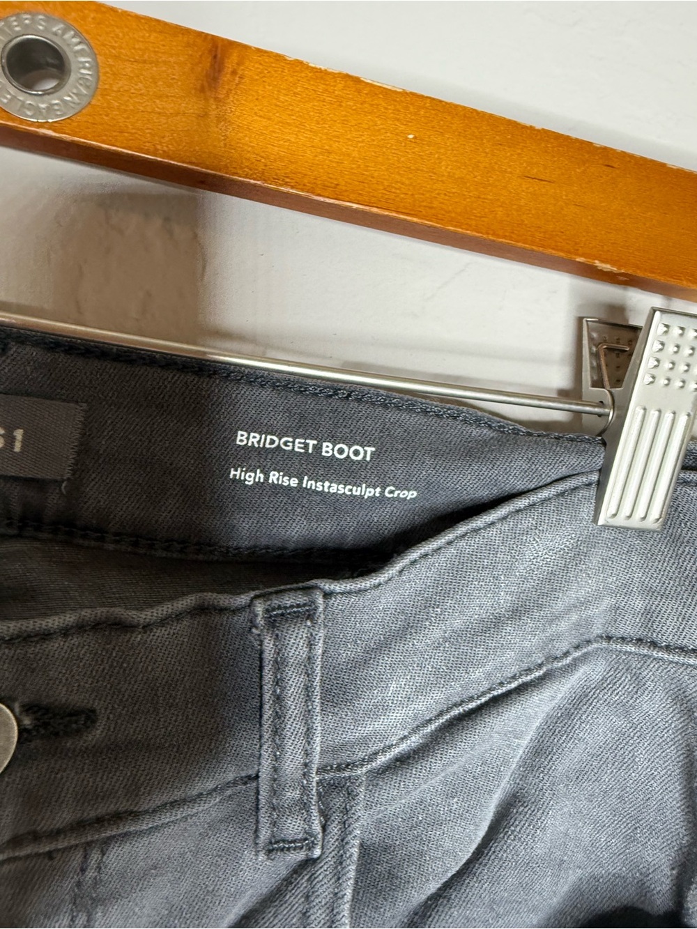 DL1961 Bridget Boot High Rise Instasculpt Crop jeans 29 gray wash raw hem - Picture 4 of 7